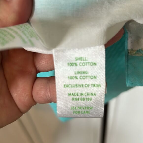 Lilly Pulitzer Janice Shift Dress in Turquoise with Gold Accents - Size 4 - Picture 6 of 9